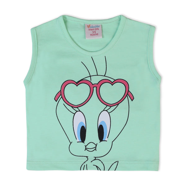 Valuable Newborn Girls Sando T-Shirt - Green