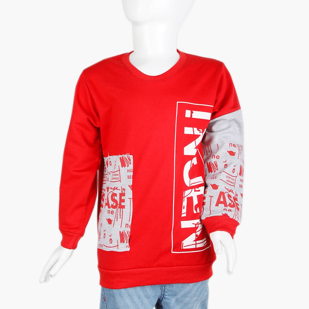Boys Full Sleeves T-Shirt - Red, Boys T-Shirts, Chase Value, Chase Value