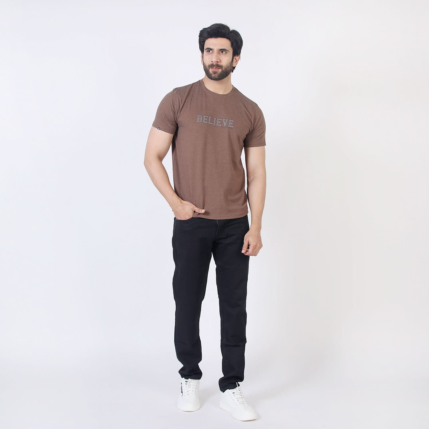 Eminent Men's Half Sleeves Printed T-Shirt - Brown, Men's T-Shirts & Polos, Eminent, Chase Value