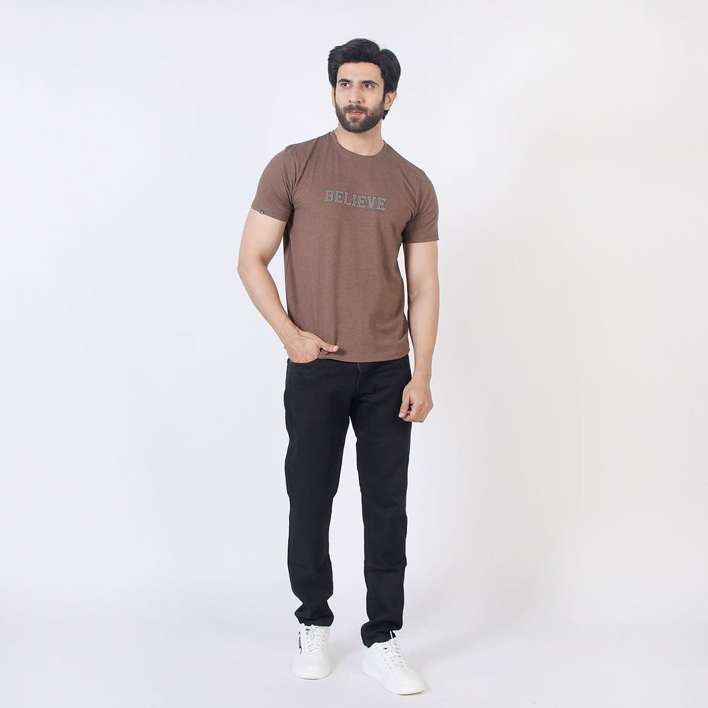 Eminent Men's Half Sleeves Printed T-Shirt - Brown, Men's T-Shirts & Polos, Eminent, Chase Value