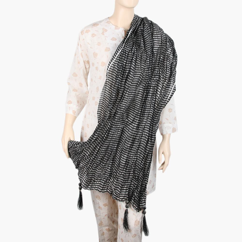 Women's Jamawar Dupatta - Black, Women Dupatta, Chase Value, Chase Value
