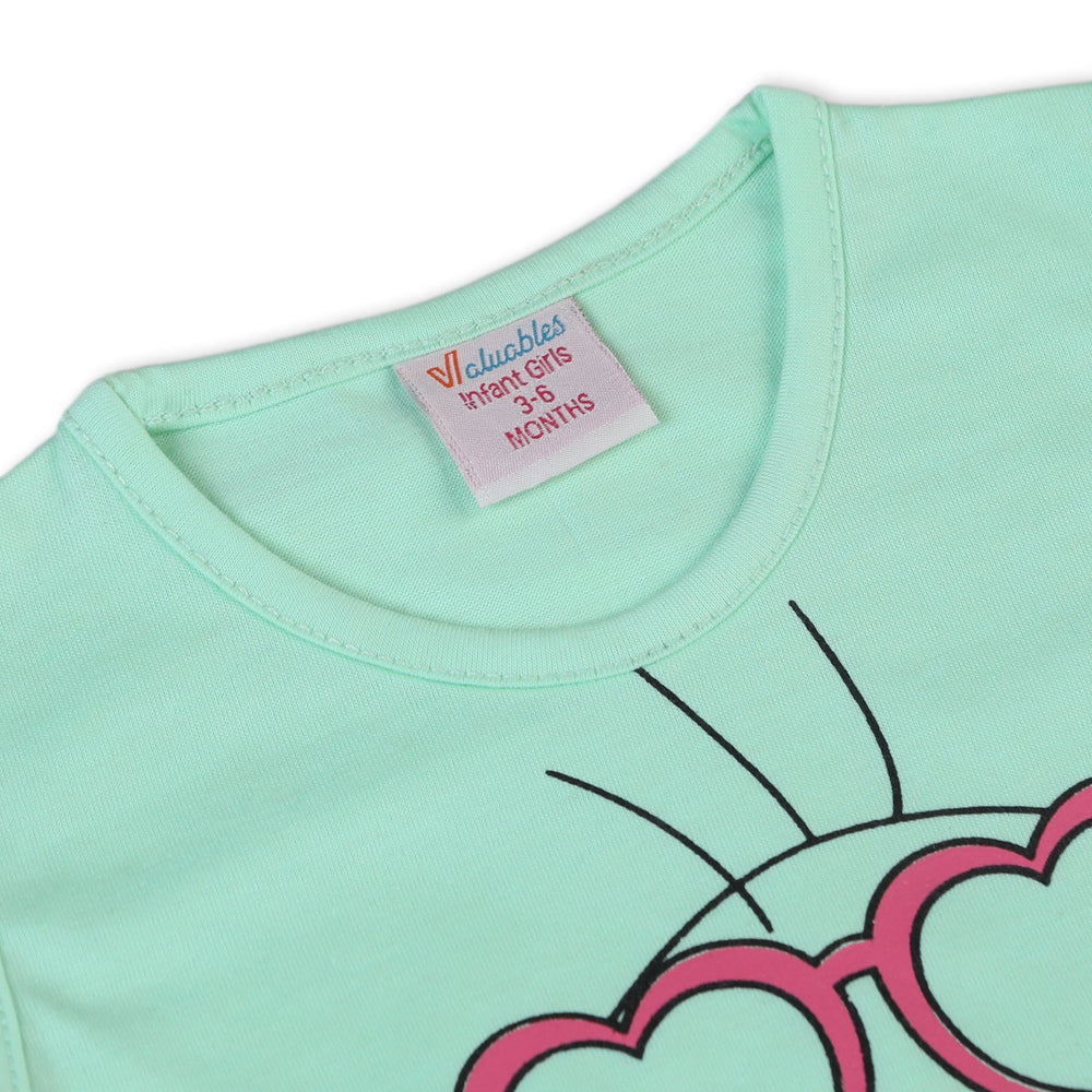 Valuable Newborn Girls Sando T-Shirt - Green, Newborn Girls T-Shirts, Chase Value, Chase Value