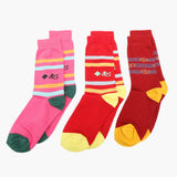 Girls Socks Pack Of 3 - Multi Color, Girls Socks, Chase Value, Chase Value