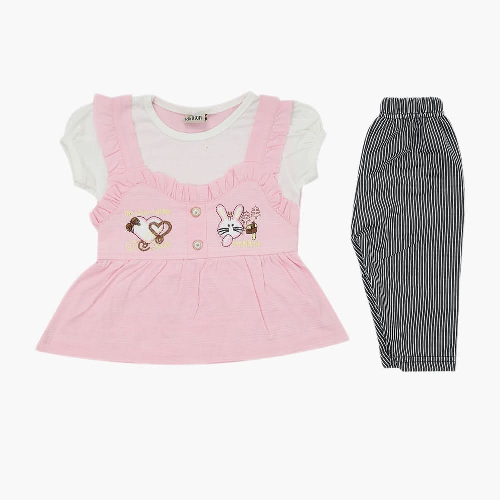 Girls Half Sleeves Suit - Light Pink, Girls Suits, Chase Value, Chase Value