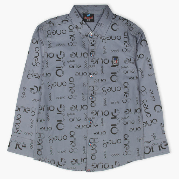 Boys Full Sleeves Shirt - Dark Grey, Boys Shirts, Chase Value, Chase Value