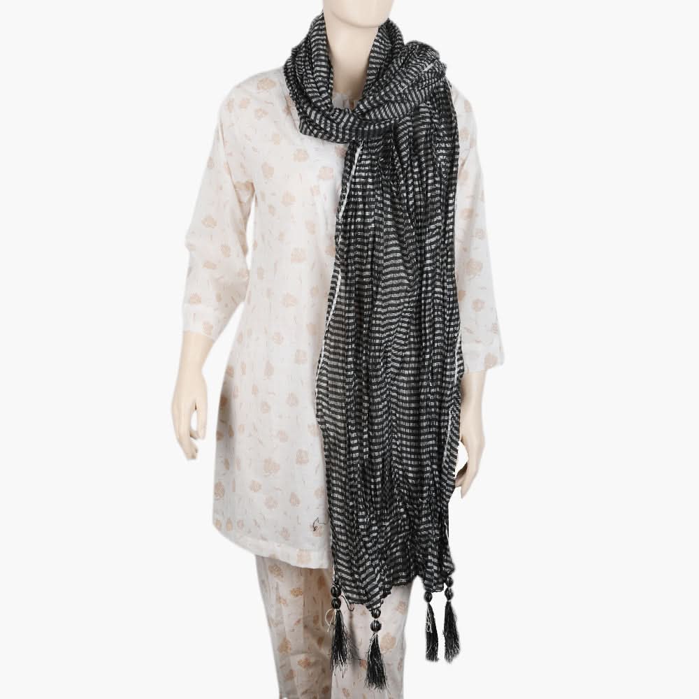 Women's Jamawar Dupatta - Black, Women Dupatta, Chase Value, Chase Value