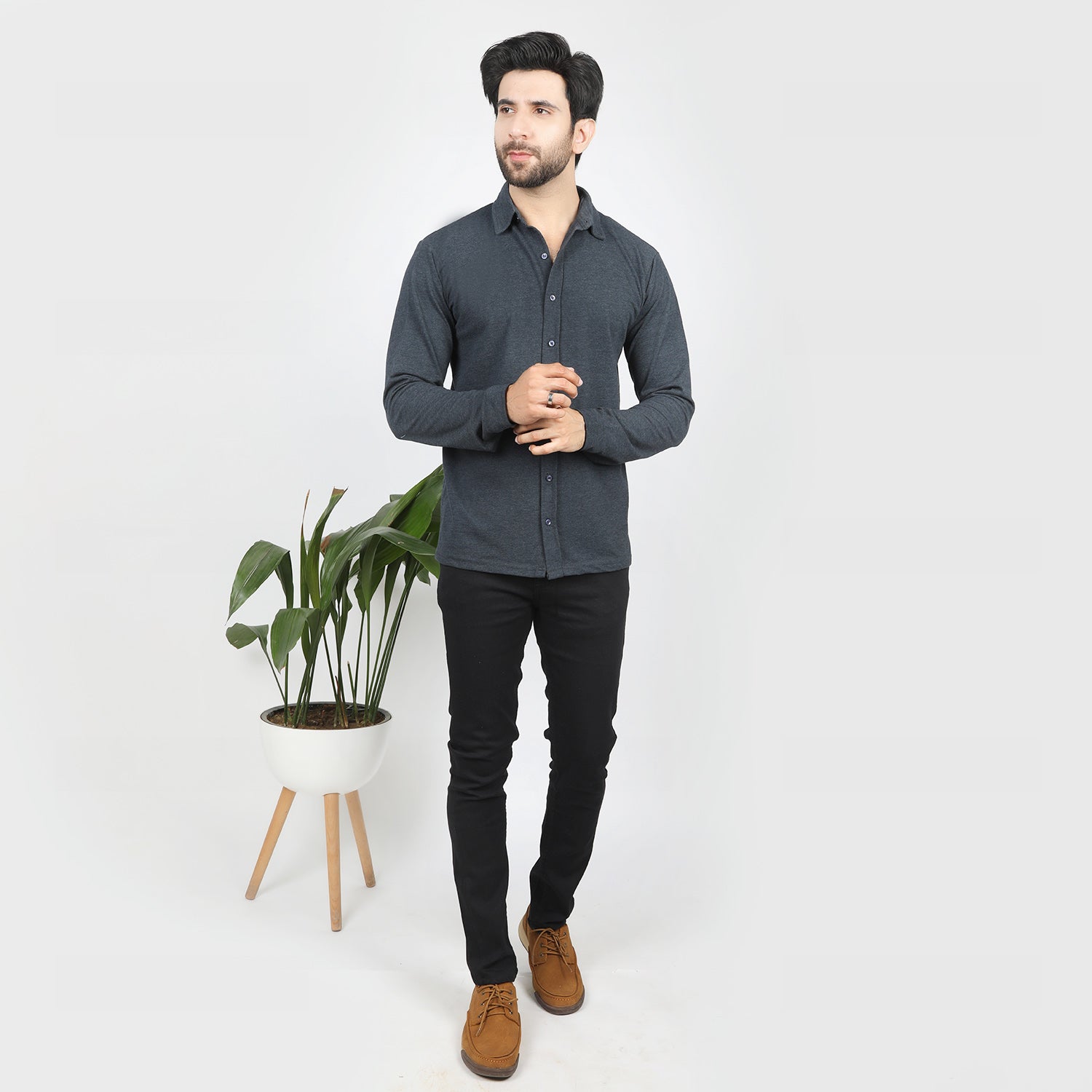 Eminent Men's Front Open Shirt - Charcoal, Men's Shirts, Eminent, Chase Value