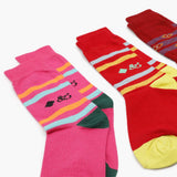 Girls Socks Pack Of 3 - Multi Color, Girls Socks, Chase Value, Chase Value