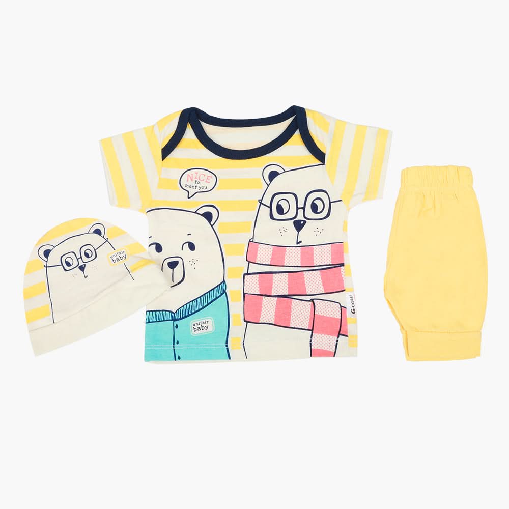 Newborn Boys Gift Set 05 Pcs  - Yellow, Newborn Gift Set, Chase Value, Chase Value