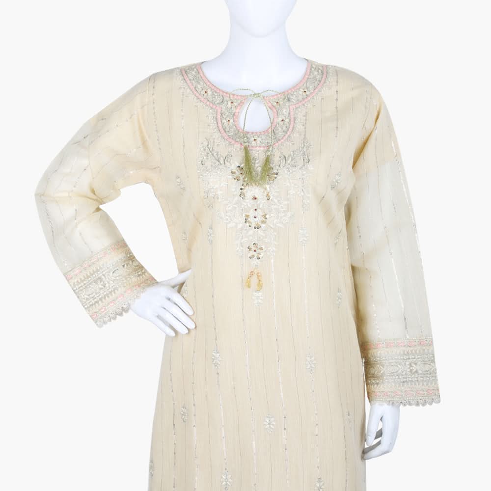 Women's Fancy 3Pcs Suit - Skin, Women Shalwar Suits, Chase Value, Chase Value