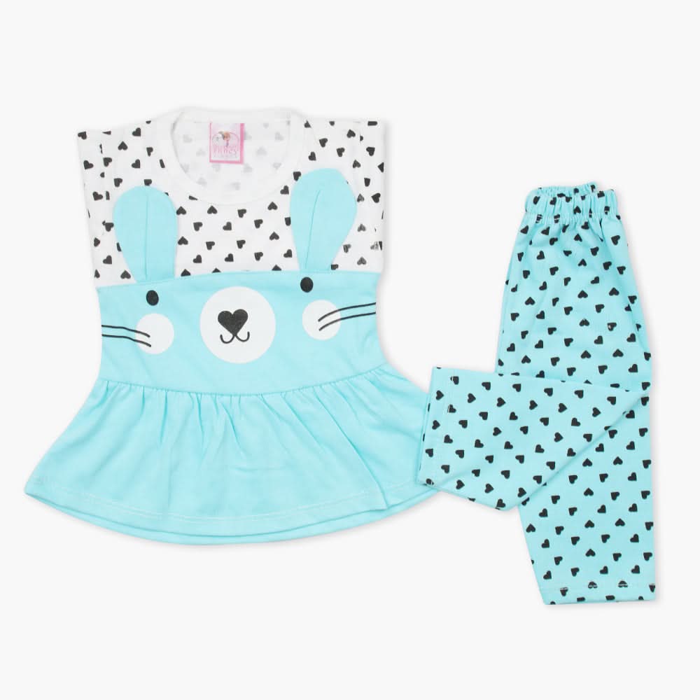 Newborn Girls Full Sleeves Suit - Sky Blue, Newborn Girls Winterwear, Chase Value, Chase Value