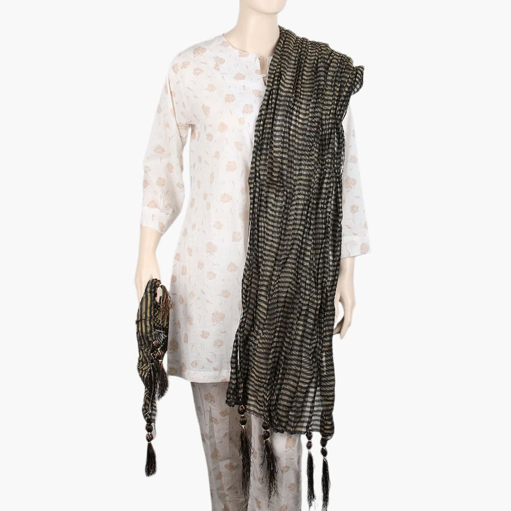 Women's Jamawar Dupatta - Black, Women Dupatta, Chase Value, Chase Value