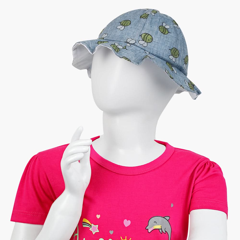 Girls Floppy Cap - Steel Blue, Girls Caps & Hats, Chase Value, Chase Value