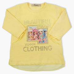 Girls Full Sleeves T-Shirt - Yellow, Girls T-Shirts, Chase Value, Chase Value