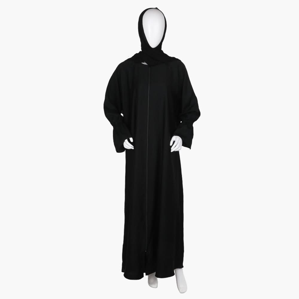 Women's Zipper Abaya - Black, Women Abayas, Chase Value, Chase Value