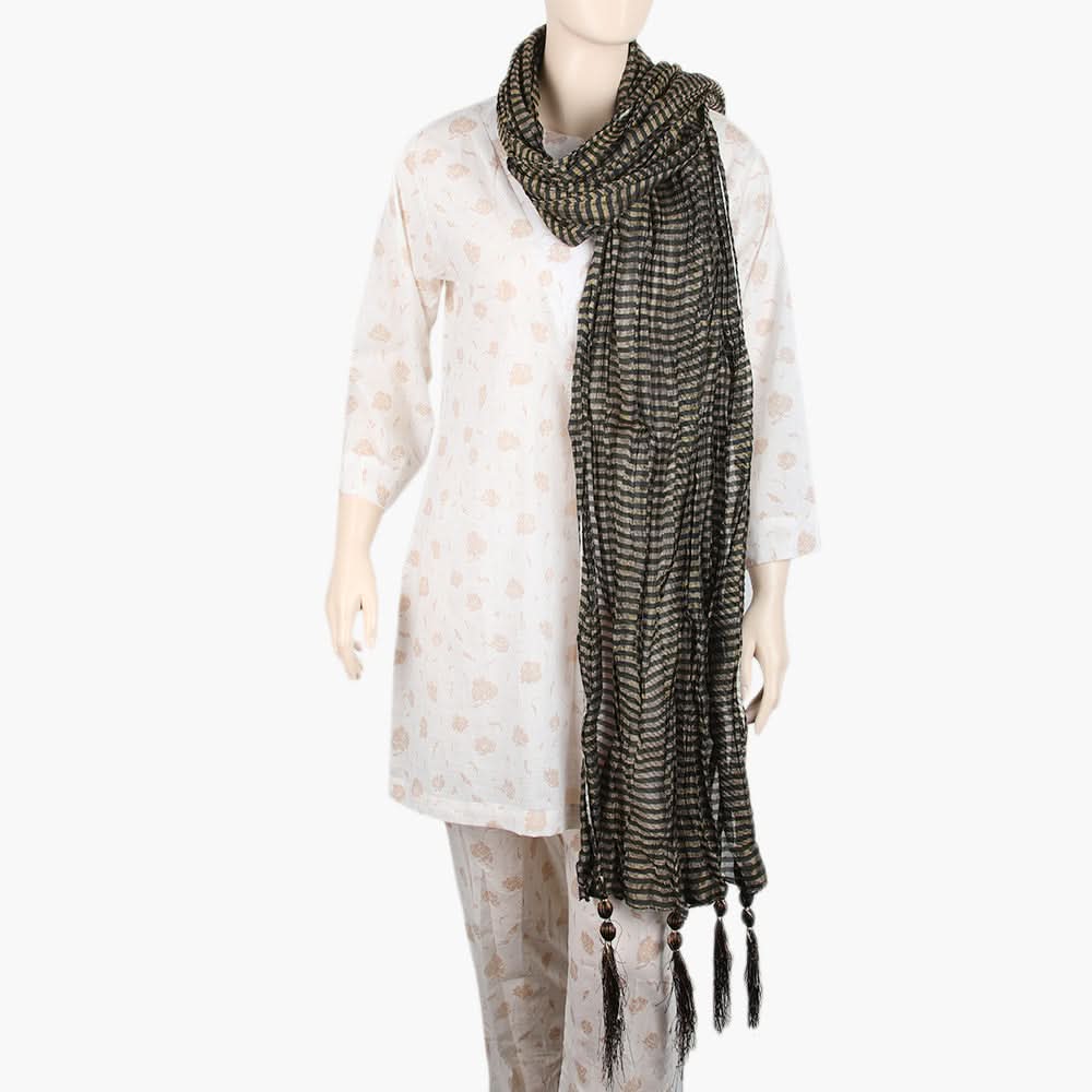 Women's Jamawar Dupatta - Black, Women Dupatta, Chase Value, Chase Value