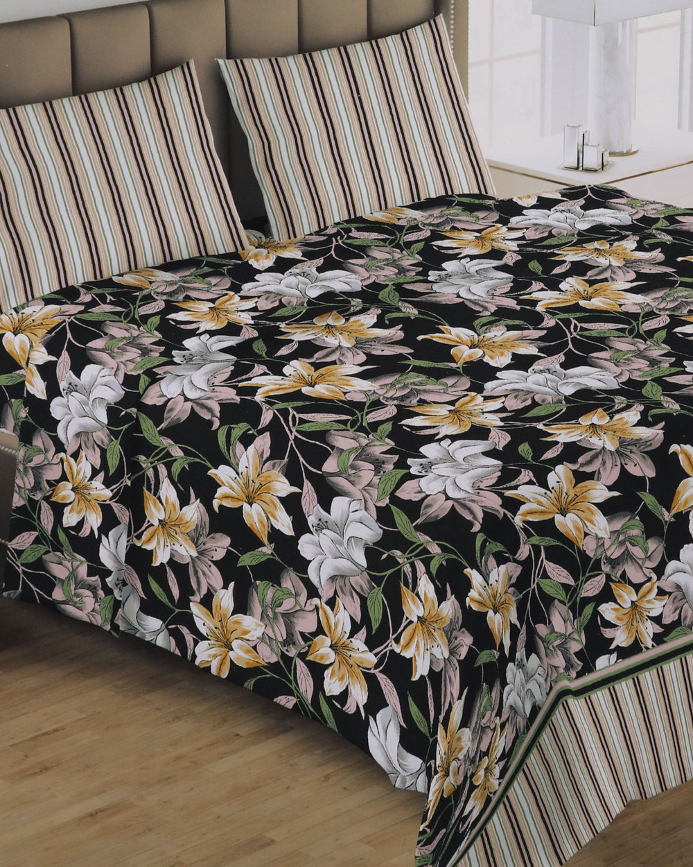 5Pcs Bedsheet Set 94*96, Double Size Bed Sheet, Chase Value, Chase Value