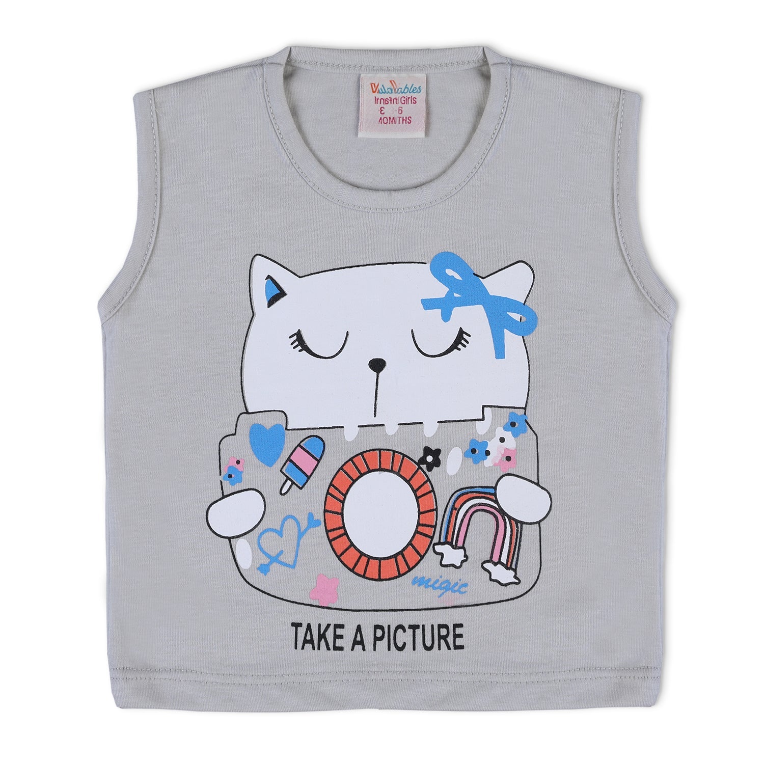 Valuable Newborn Girls Sando - Grey, Newborn Girls T-Shirts, Chase Value, Chase Value