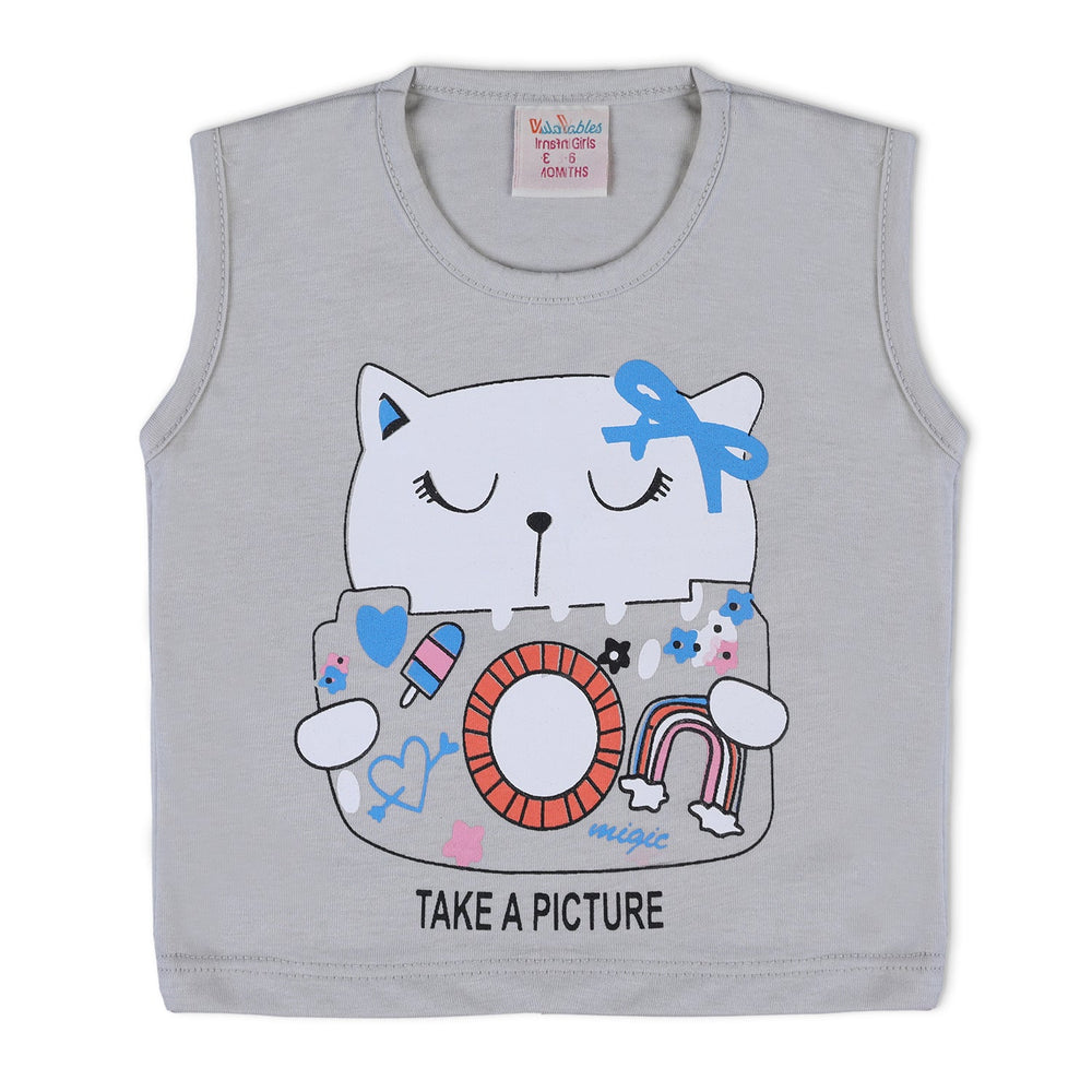 Valuable Newborn Girls Sando - Grey, Newborn Girls T-Shirts, Chase Value, Chase Value