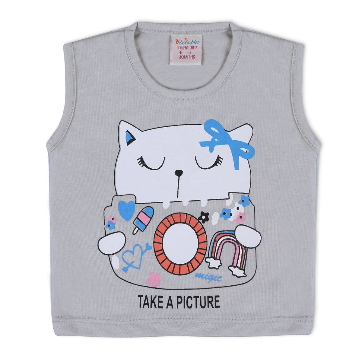 Valuable Newborn Girls Sando - Grey, Newborn Girls T-Shirts, Chase Value, Chase Value