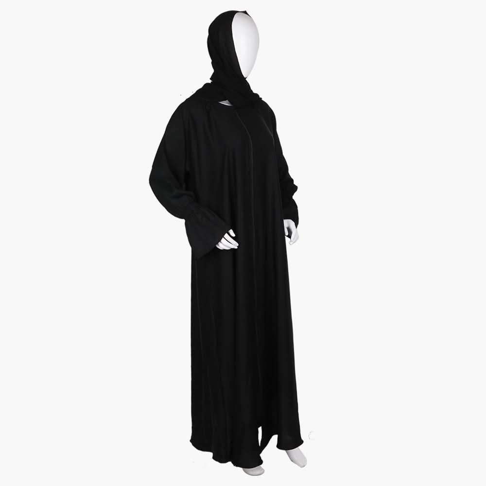 Women's Zipper Abaya - Black, Women Abayas, Chase Value, Chase Value