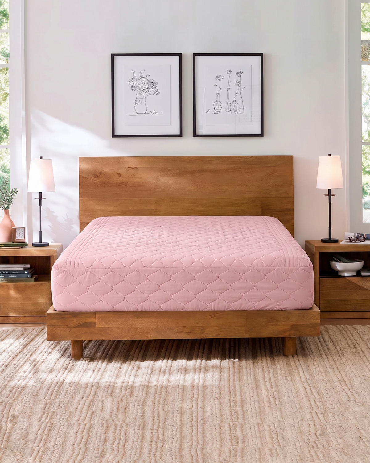 King Quilted Cotton Waterproof Mattress Protector 72x78