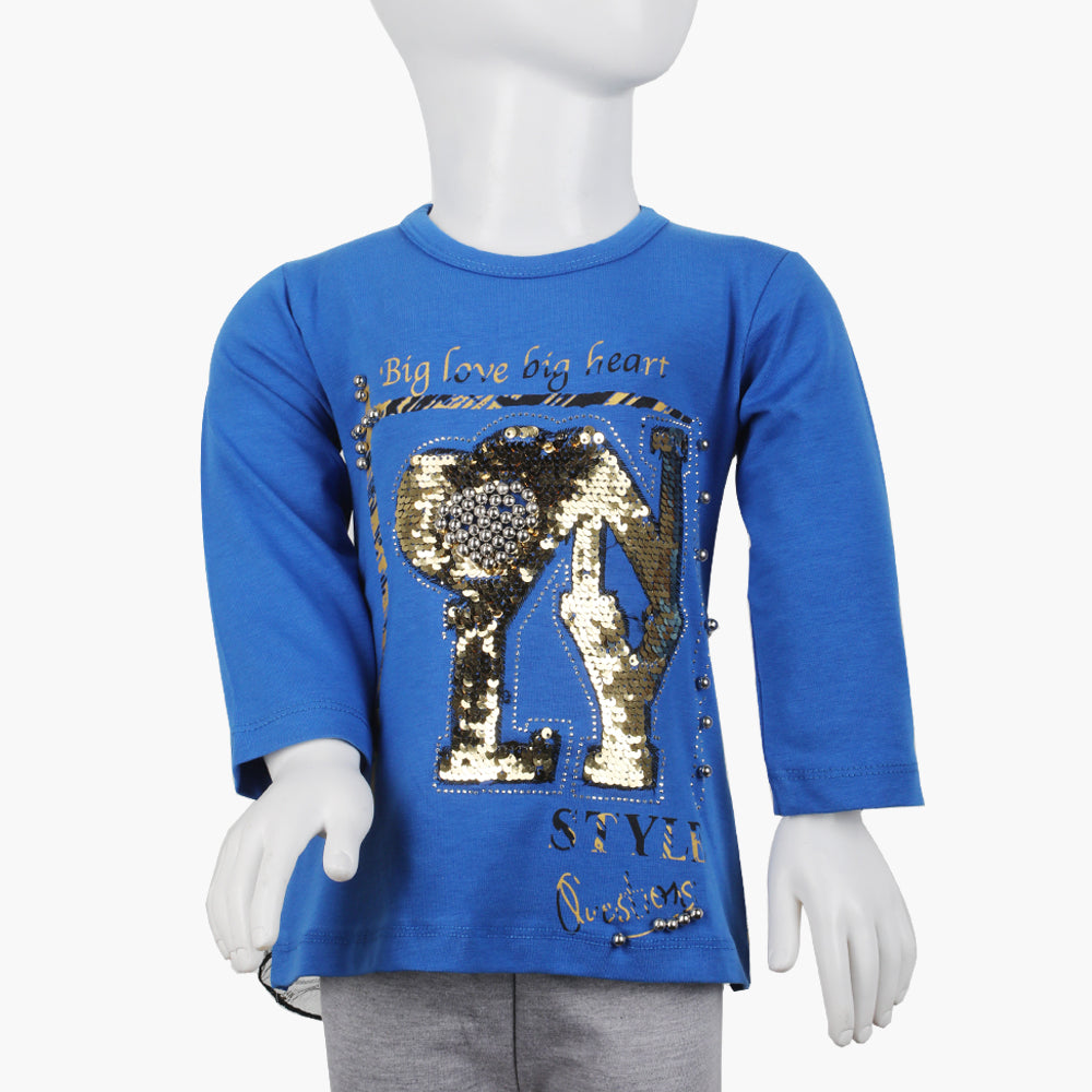 Girls Full Sleeves T-Shirt -  Royal Blue, Girls T-Shirts, Chase Value, Chase Value