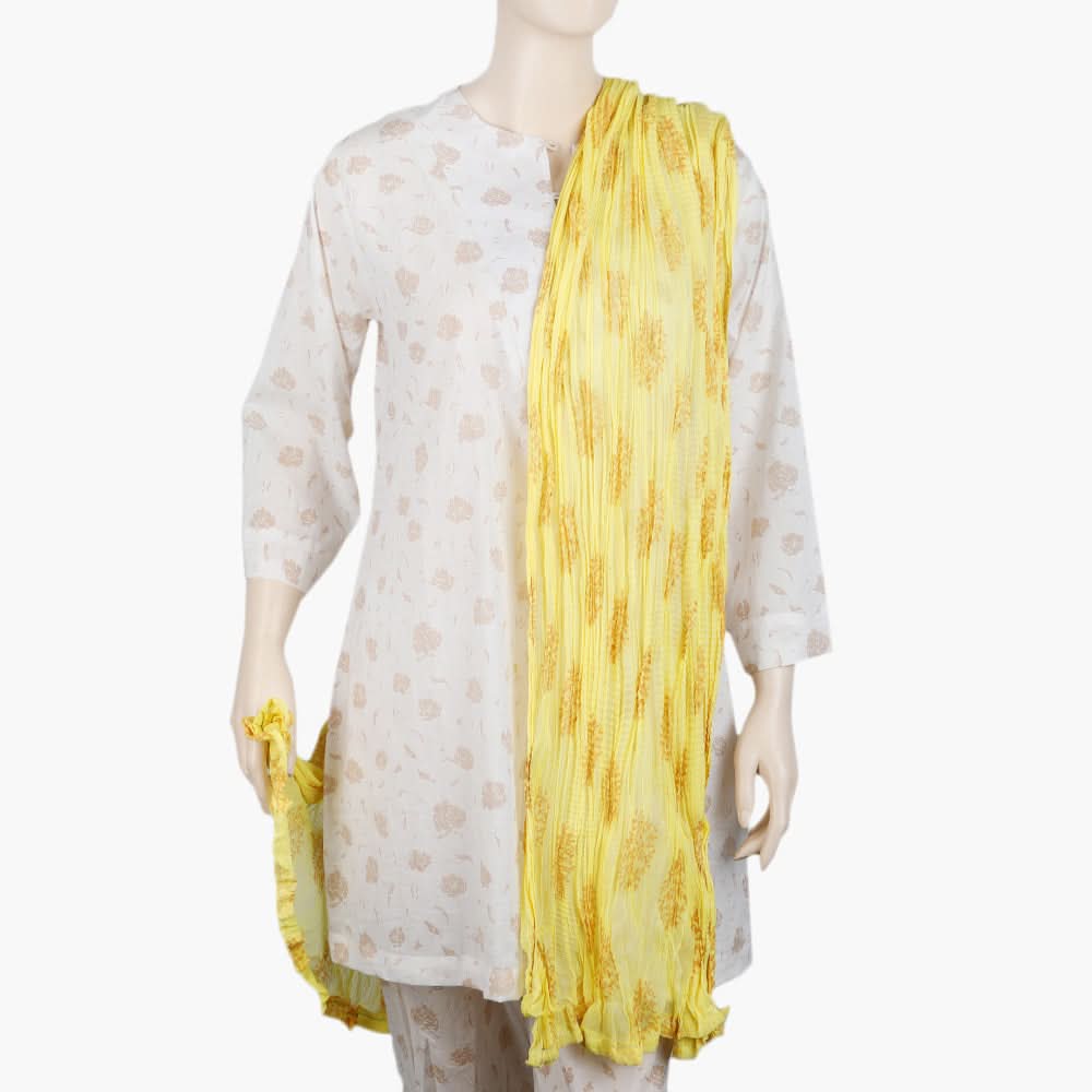 Women's Printed Dupatta - Yellow, Women Dupatta, Chase Value, Chase Value
