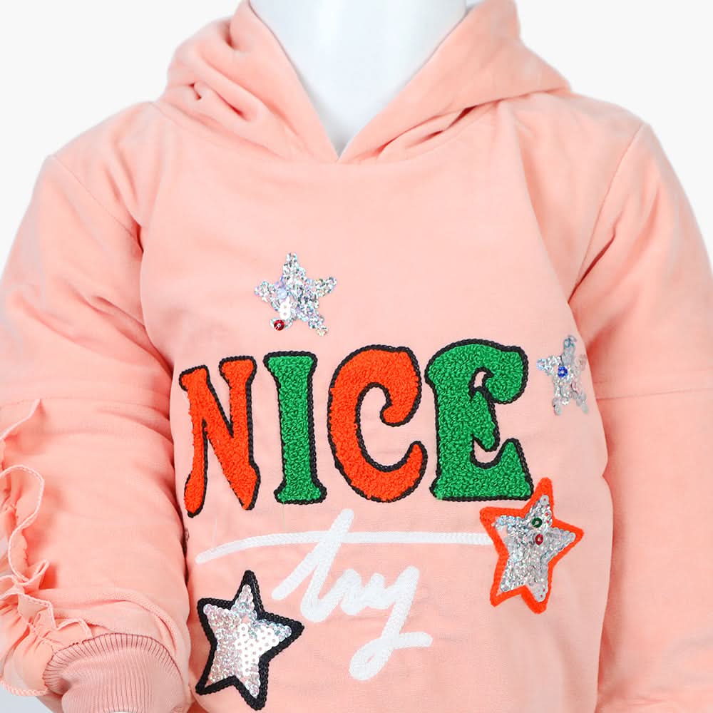 Girls Velour Tracksuit - Peach, Girls Suits, Chase Value, Chase Value
