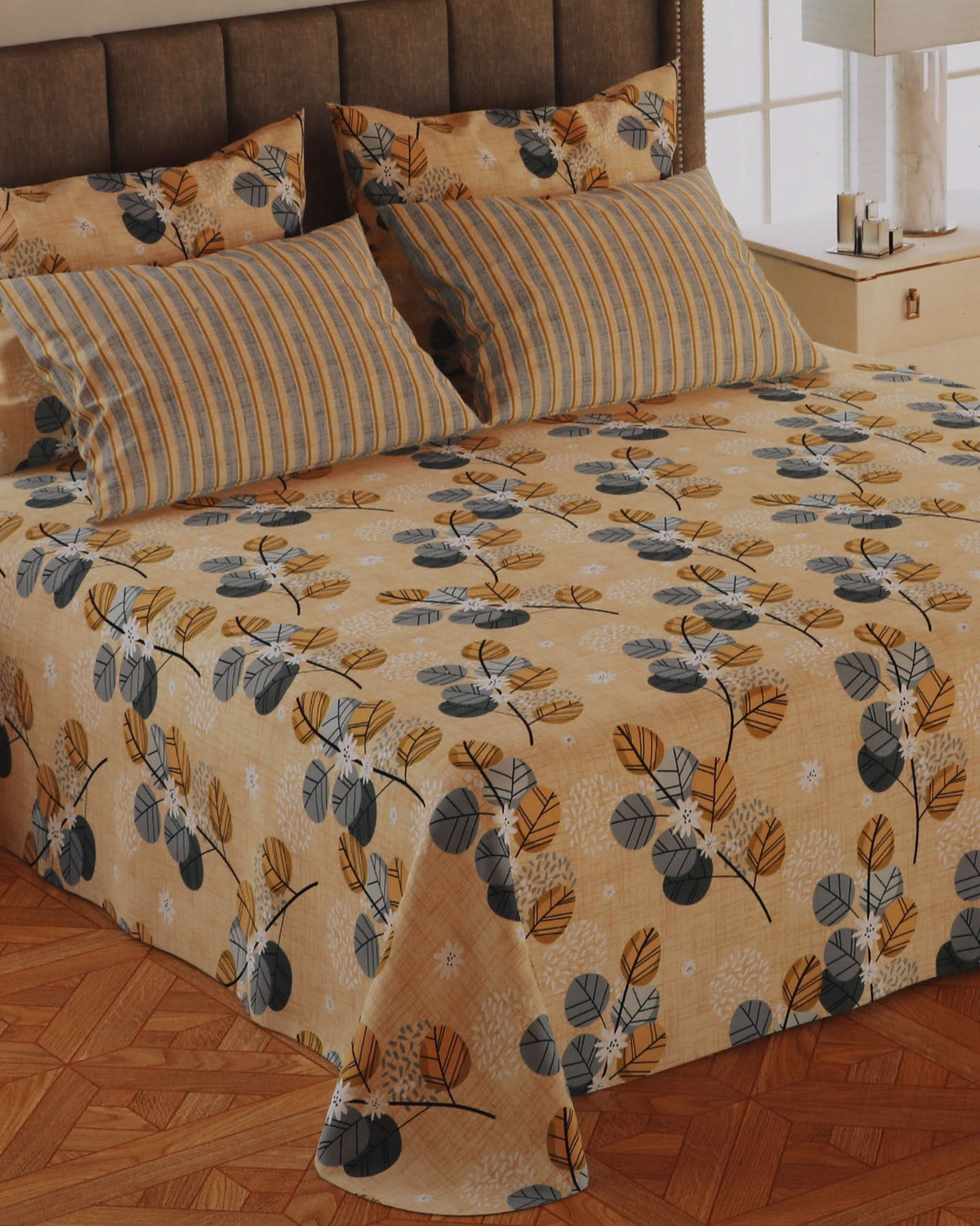 5Pcs Bedsheet Set 94*96, Double Size Bed Sheet, Chase Value, Chase Value