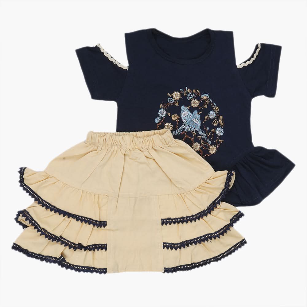 Girls Half Sleeves Suit - Navy Blue, Girls Suits, Chase Value, Chase Value
