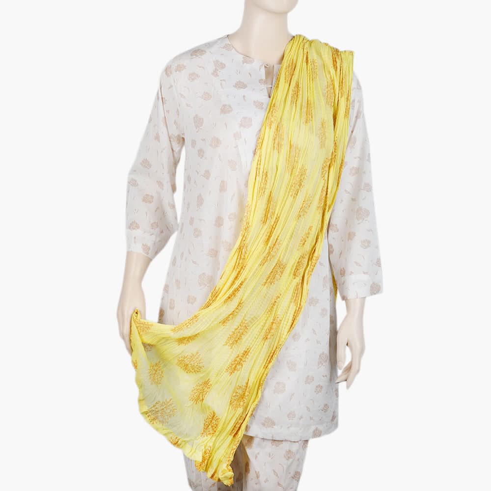 Women's Printed Dupatta - Yellow, Women Dupatta, Chase Value, Chase Value