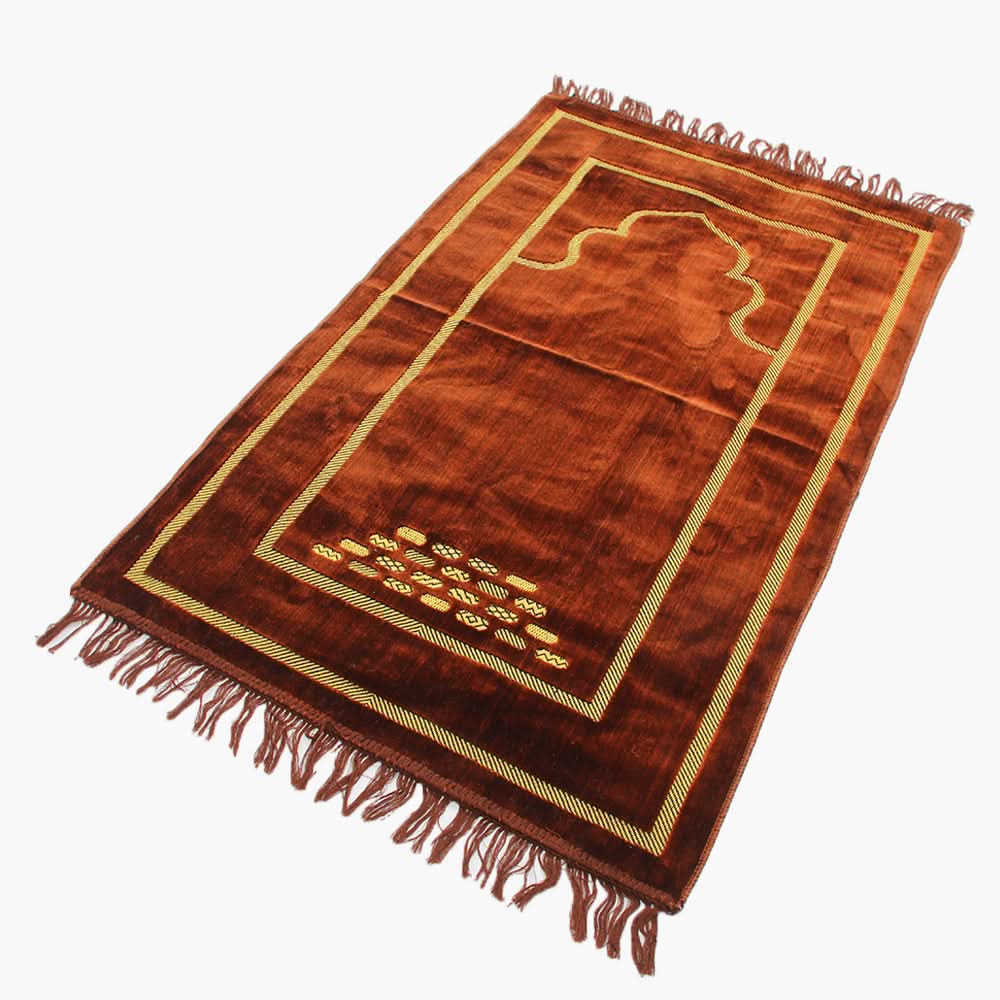 Ja-E-Namaz Prayer Mat - Brown, Prayer Accessories Collection, Chase Value, Chase Value