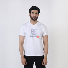 Eminent Men's Half Sleeves Printed T-Shirt - White