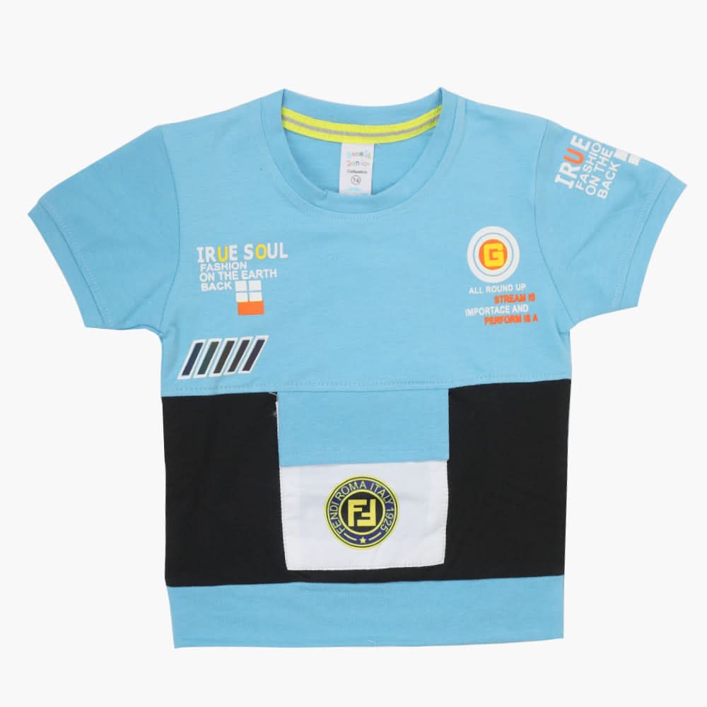 Boys Half Sleeves T-Shirt - Blue, Boys T-Shirts, Chase Value, Chase Value