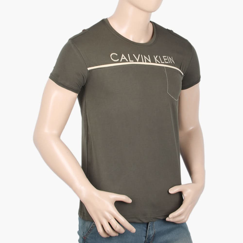 Men's Half Sleeves T-Shirt - Dark Green, Men's T-Shirts & Polos, Chase Value, Chase Value