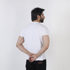 Eminent Men's Half Sleeves Printed T-Shirt - White