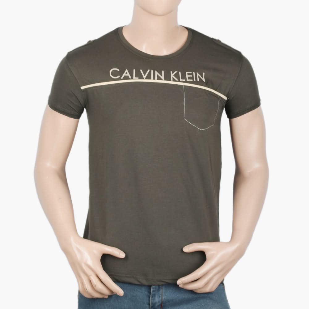 Men's Half Sleeves T-Shirt - Dark Green, Men's T-Shirts & Polos, Chase Value, Chase Value
