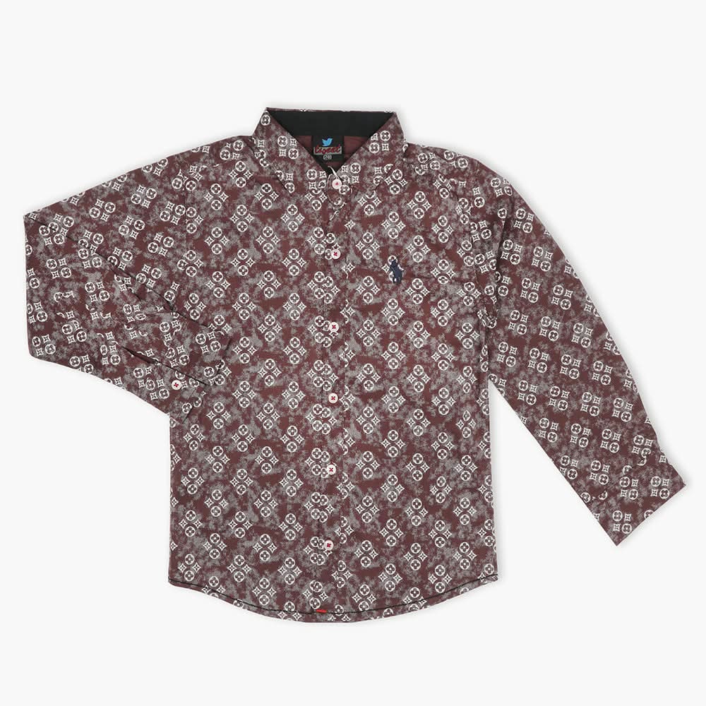 Boys Full Sleeves Shirt - Dark Brown, Boys Shirts, Chase Value, Chase Value