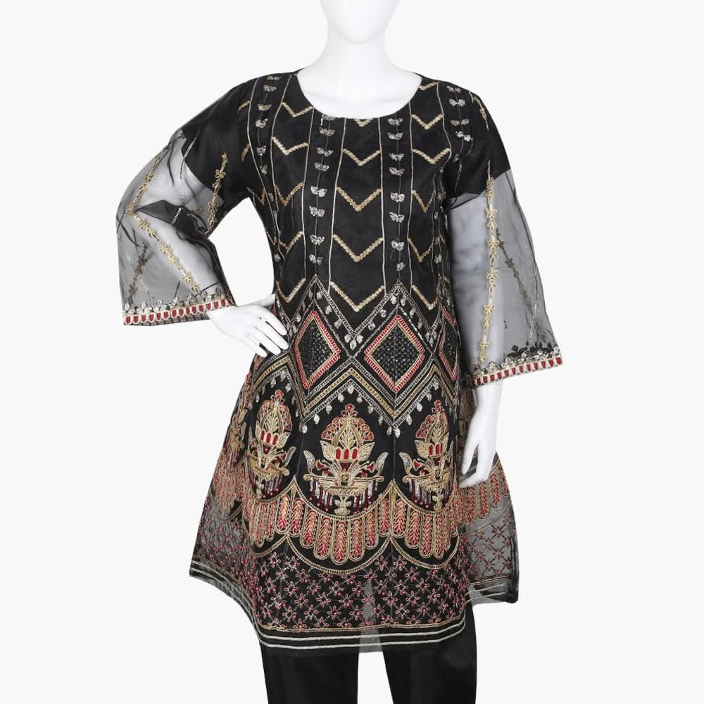 Women's Fancy 3Pcs Suit - Black, Women Shalwar Suits, Chase Value, Chase Value
