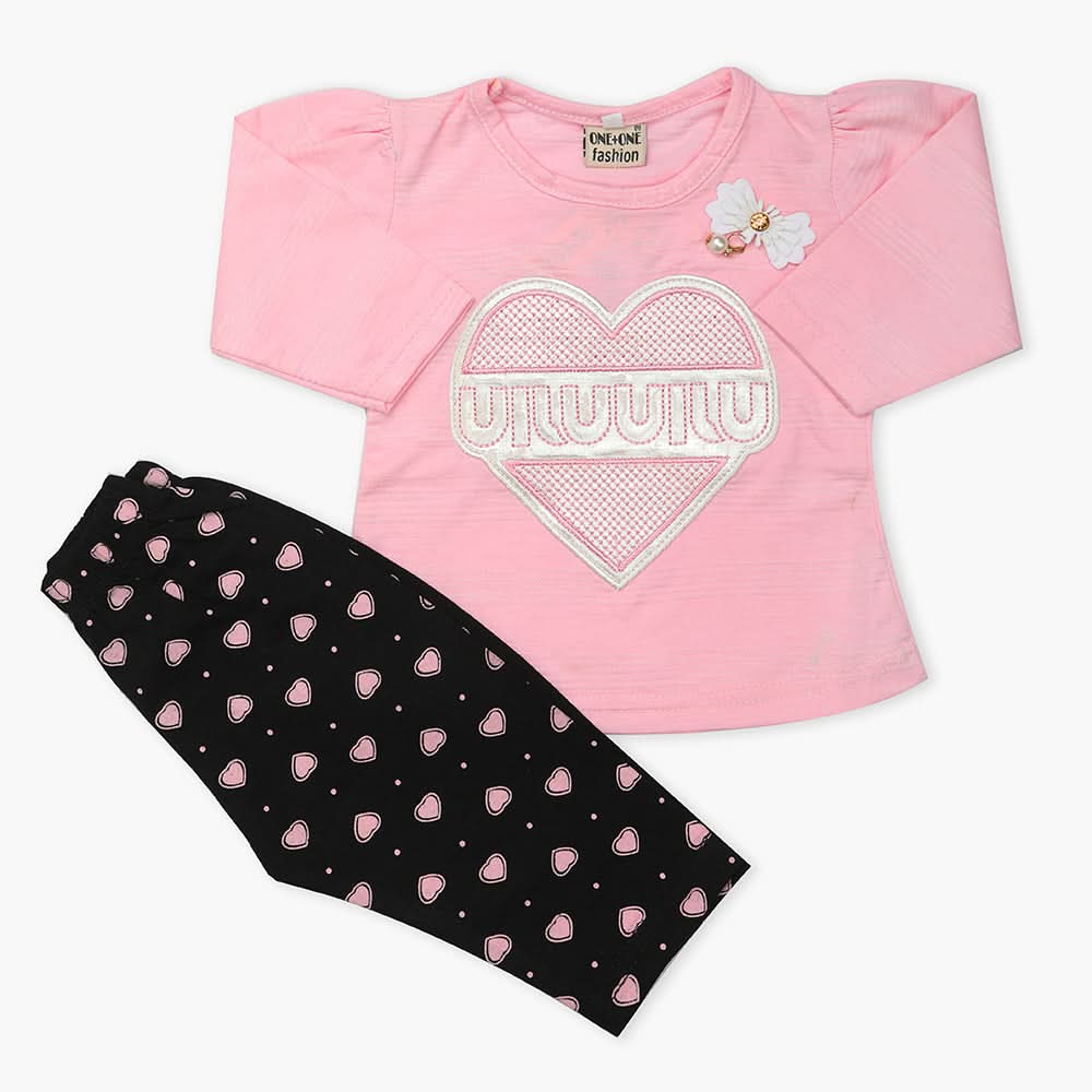 Newborn Girls Full Sleeves Suit - Pink, Newborn Girls Winterwear, Chase Value, Chase Value