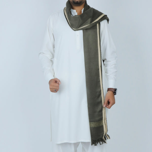 Men’s Winter Shawl - Olive Green, Men's Shawls & Mufflers, Chase Value, Chase Value
