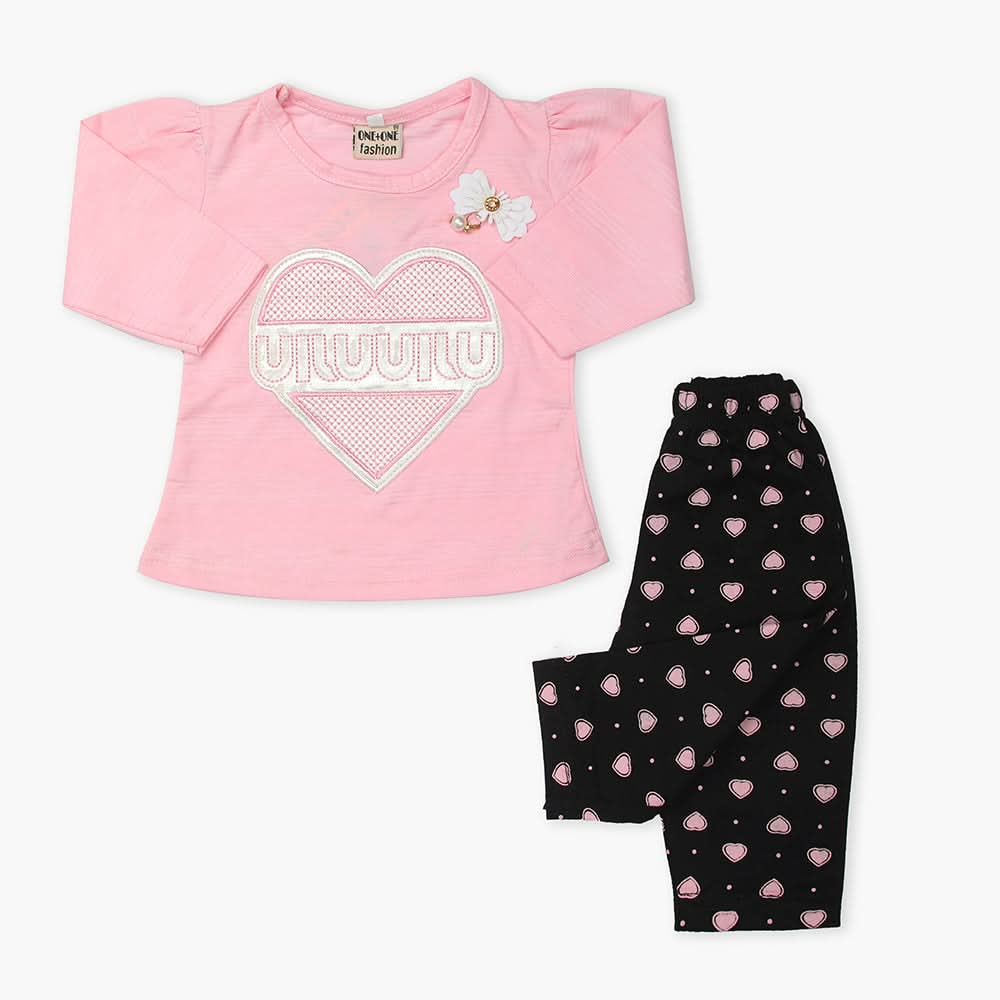 Newborn Girls Full Sleeves Suit - Pink, Newborn Girls Winterwear, Chase Value, Chase Value