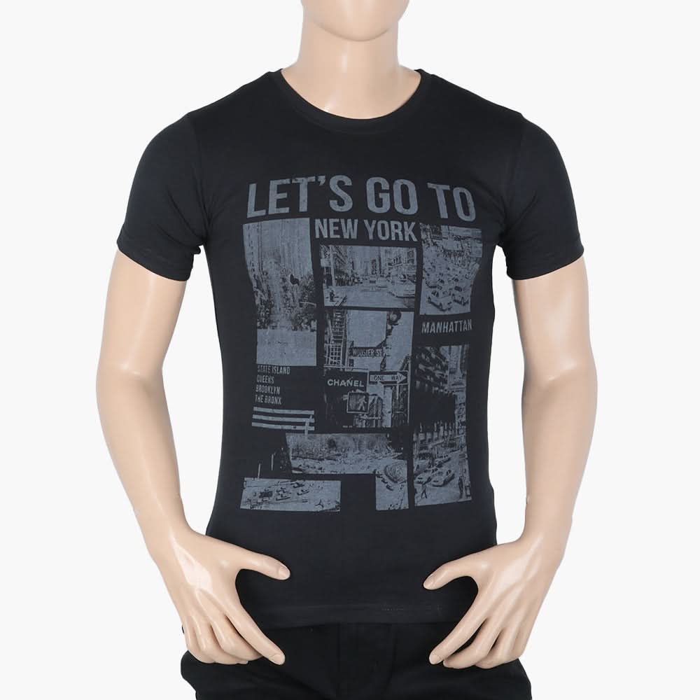 Men's Half Sleeves T-Shirt - Black, Men's T-Shirts & Polos, Chase Value, Chase Value