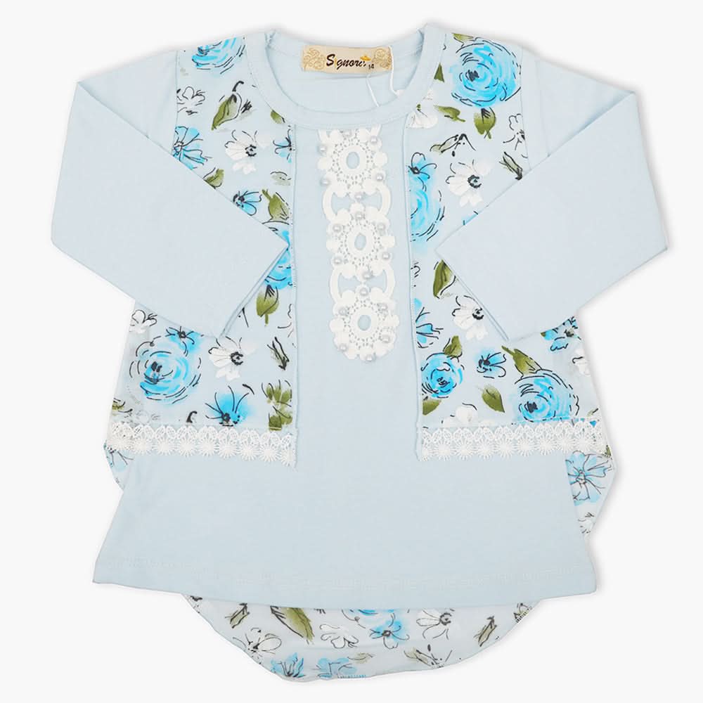Girls Full Sleeves T-Shirt -  Blue, Girls T-Shirts, Chase Value, Chase Value