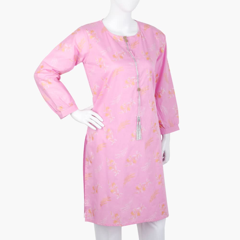 Women's Printed Kurti - Pink, Women Ready Kurtis, Chase Value, Chase Value