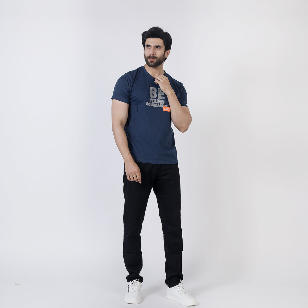 Eminent Men's Half Sleeves Printed T-Shirt - Navy Blue, Men's T-Shirts & Polos, Eminent, Chase Value