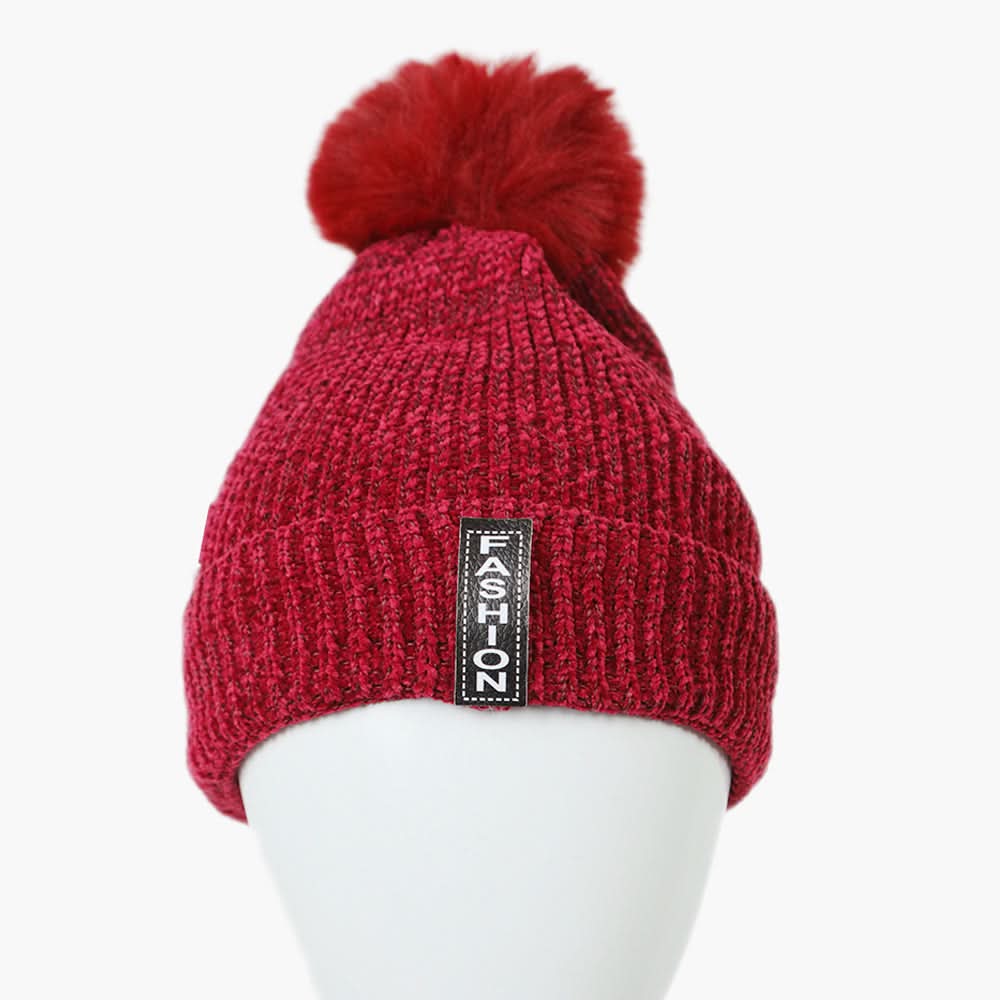Women's Woolen Cap - Pink, Women Hats & Caps, Chase Value, Chase Value