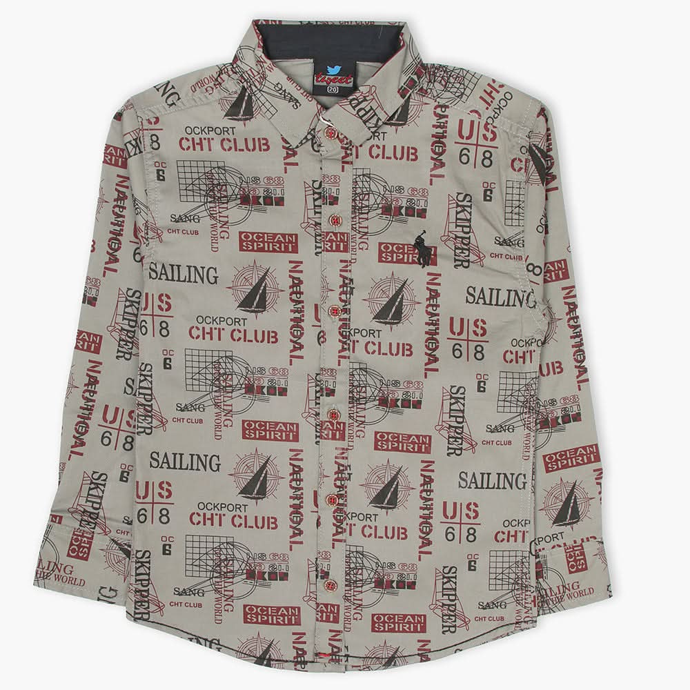 Boys Full Sleeves Shirt - Grey, Boys Shirts, Chase Value, Chase Value