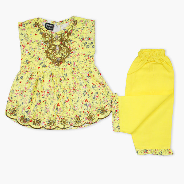 Newborn  Girls Full Sleeves Suit - Yellow, Newborn Girls Winterwear, Chase Value, Chase Value